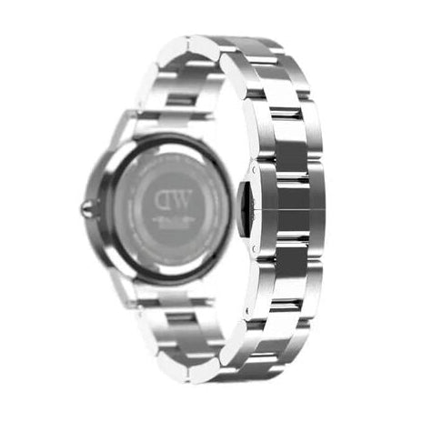  Shop Authentic Daniel Wellington Iconic Link Black Dial Silver Steel Strap Watch For Women - DW00100208 - Luxxuri