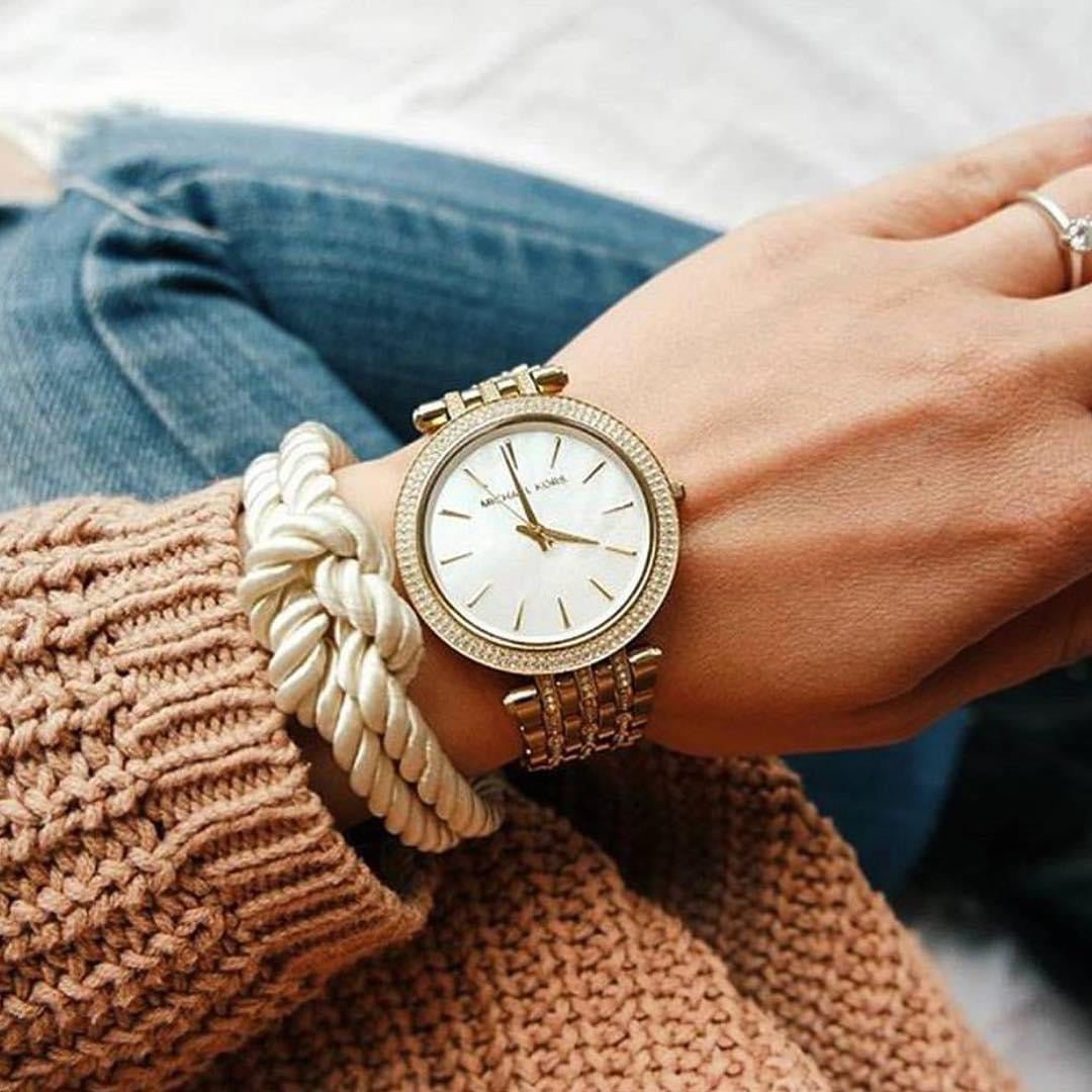  Shop Authentic Michael Kors Darci Mother of Pearl Dial Gold Steel Strap Watch for Women - MK3219 - Luxxuri