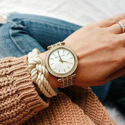  Shop Authentic Michael Kors Darci Mother of Pearl Dial Gold Steel Strap Watch for Women - MK3219 - Luxxuri