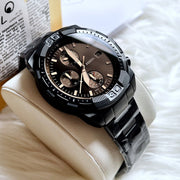  Shop Authentic Fossil Bronson Chronograph Black Dial Black Steel Strap Watch for Men - FS5851 - Luxxuri