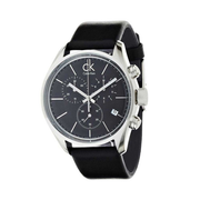  Shop Authentic Calvin Klein Masculine Chronograph Black Dial Black Leather Strap Watch for Men - K2H27102 - Luxxuri