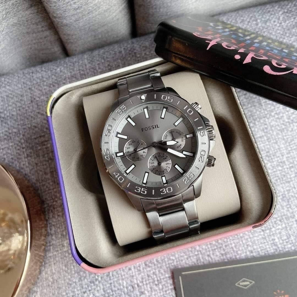  Shop Authentic Fossil Bannon Multifunction Chronograph Grey Dial Grey Steel Strap Watch for Men - BQ2491 - Luxxuri