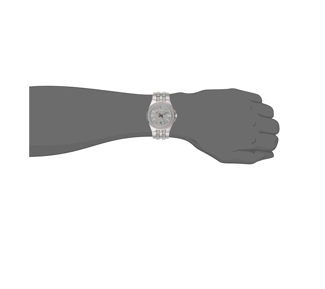  Shop Authentic Bulova Crystal Pave Silver Dial Silver Steel Strap Watch for Men - 96B235 - Luxxuri
