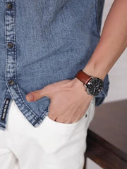  Shop Authentic Fossil Neutra Chronograph Grey Dial Brown Leather Strap Watch for Men - FS5512 - Luxxuri