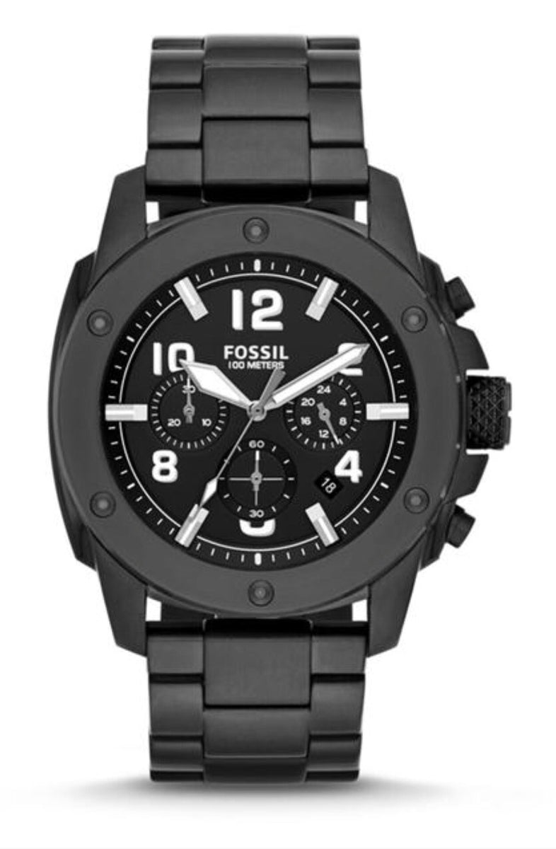  Shop Authentic Fossil Machine Chronograph Black Dial Black Steel Strap Watch for Men - FS4927 - Luxxuri