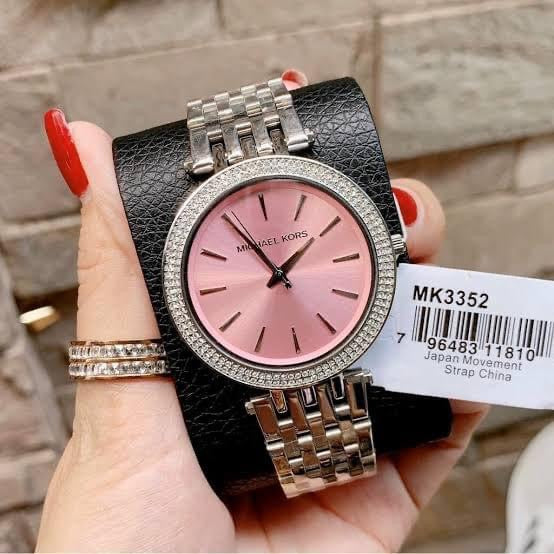  Shop Authentic Michael Kors Darci Crystal Pink Dial Silver Stainless Steel Strap Watch for Women - MK3352 - Luxxuri