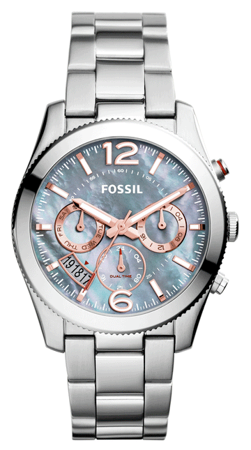  Shop Authentic Fossil Perfect Boyfriend Mother of Pearl Blue Dial Silver Steel Strap Watch for Women - ES3880 - Luxxuri