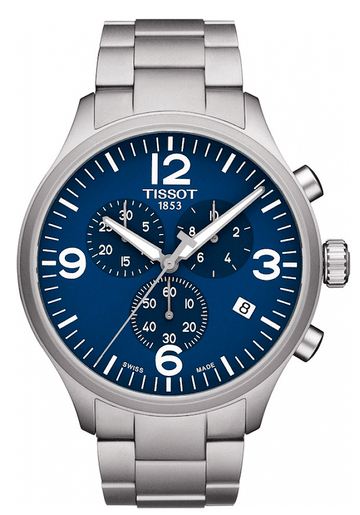  Shop Authentic Tissot T Sport Chrono XL Chronograph Blue Dial Silver Steel Strap Watch For Men - T116.617.11.047.00 - Luxxuri