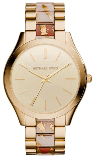  Shop Authentic Michael Kors Slim Runway Gold Dial Two Tone Steel Strap Watch for Women - MK4300 - Luxxuri