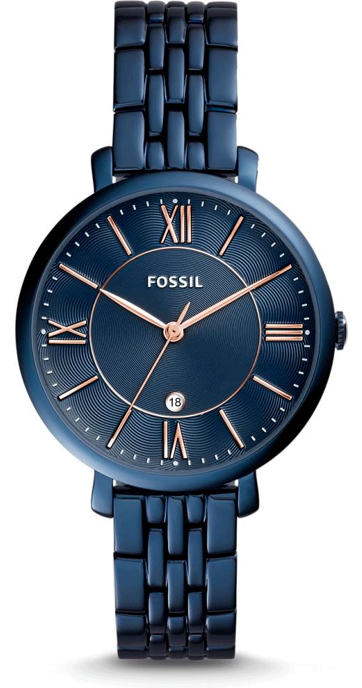  Shop Authentic Fossil Jacqueline Blue Dial Blue Steel Strap Watch for Women - ES4094 - Luxxuri