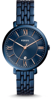  Shop Authentic Fossil Jacqueline Blue Dial Blue Steel Strap Watch for Women - ES4094 - Luxxuri