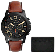  Shop Authentic Fossil Grant Chronograph Black Dial Brown Leather Strap Watch for Men - FS5241 - Luxxuri