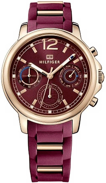  Shop Authentic Tommy Hilfiger Claudia Red Dial Two Tone Steel Strap Watch for Women - 1781744 - Luxxuri