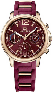  Shop Authentic Tommy Hilfiger Claudia Red Dial Two Tone Steel Strap Watch for Women - 1781744 - Luxxuri
