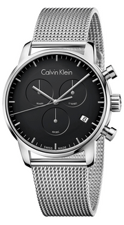  Shop Authentic Calvin Klein City Chronograph Black Dial Silver Mesh Bracelet Watch for Men - K2G27121 - Luxxuri
