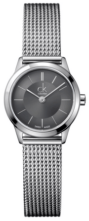  Shop Authentic Calvin Klein Minimal Grey Dial Silver Mesh Bracelet Watch for Women - K3M23124 - Luxxuri