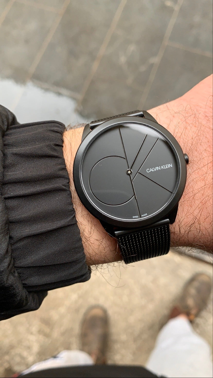  Shop Authentic Calvin Klein Minimal Grey Dial Grey Mesh Bracelet Watch for Men - K3M517P4 - Luxxuri