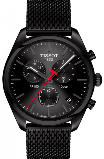  Shop Authentic Tissot T Classic PR 100 Chronograph Black Dial Black Mesh Bracelet Watch For Men - T101.417.33.051.00 - Luxxuri