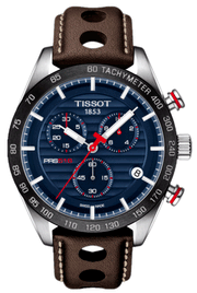  Shop Authentic Tissot PRS 516 Chronograph Blue Dial Brown Leather Strap Watch For Men - T100.417.16.041.00 - Luxxuri