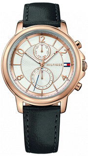  Shop Authentic Tommy Hilfiger Claudia White Dial Black Leather Strap Watch for Women - 1781817 - Luxxuri