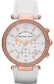  Shop Authentic Michael Kors Parker White Diamonds Dial White Leather Strap Watch for Women - MK2281 - Luxxuri