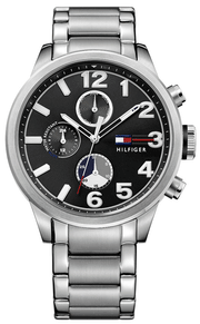  Shop Authentic Tommy Hilfiger Jackson Quartz Black Dial Silver Steel Strap Watch for Men - 1791243 - Luxxuri