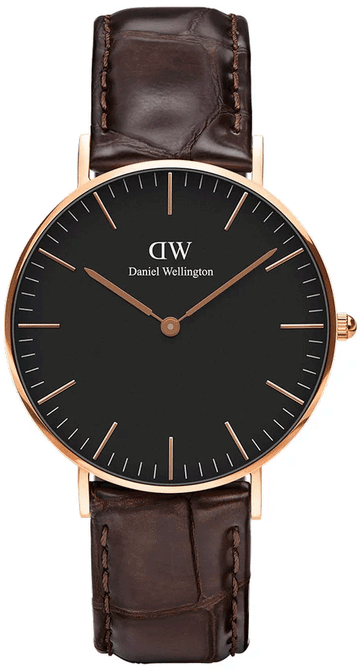  Shop Authentic Daniel Wellington Classic York Black Dial Brown Leather Strap Watch For Women - DW00100140 - Luxxuri
