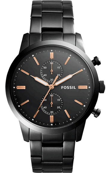  Shop Authentic Fossil Townsman Chronograph Black Dial Black Steel Strap Watch for Men - FS5379 - Luxxuri