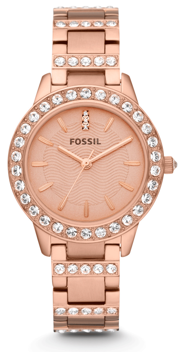  Shop Authentic Fossil Jesse Crystal Rose Gold Dial Rose Gold Steel Strap Watch for Women - ES3020 - Luxxuri