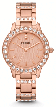  Shop Authentic Fossil Jesse Crystal Rose Gold Dial Rose Gold Steel Strap Watch for Women - ES3020 - Luxxuri