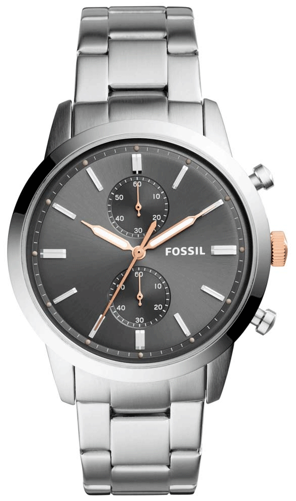  Shop Authentic Fossil Townsman Chronograph Grey Dial Silver Steel Strap Watch for Men - FS5407 - Luxxuri