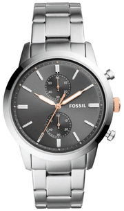  Shop Authentic Fossil Townsman Chronograph Grey Dial Silver Steel Strap Watch for Men - FS5407 - Luxxuri