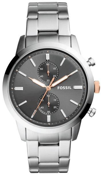  Shop Authentic Fossil Townsman Chronograph Grey Dial Silver Steel Strap Watch for Men - FS5407 - Luxxuri