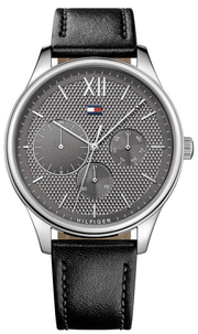  Shop Authentic Tommy Hilfiger Damon Multifunction Black Dial Black Leather Strap Watch for Men - 1791417 - Luxxuri
