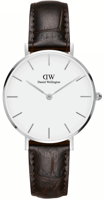  Shop Authentic Daniel Wellington Classic Petite York White Dial Black Leather Strap Watch For Women - DW00100188 - Luxxuri