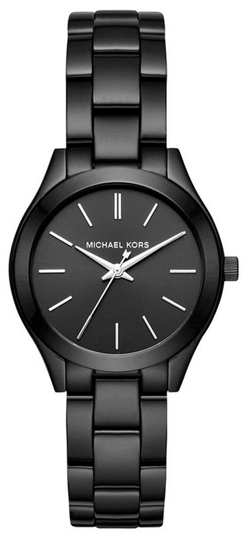  Shop Authentic Michael Kors Mini Slim Runway Black Dial Black Steel Strap Watch for Women - MK3587 - Luxxuri