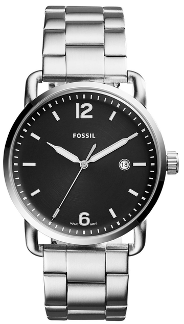  Shop Authentic Fossil The Commuter Black Dial Silver Steel Strap Watch for Men - FS5391 - Luxxuri