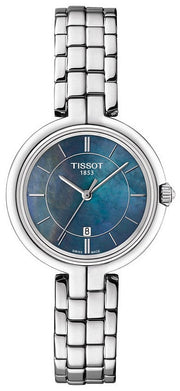  Shop Authentic Tissot T Lady Flamingo Mother of Pearl Blue Dial Silver Steel Strap Watch For Women - T094.210.11.121.00 - Luxxuri