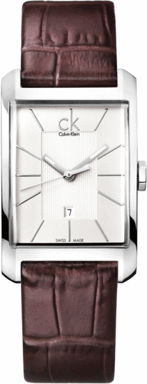  Shop Authentic Calvin Klein Window Silver Dial Brown Leather Strap Watch for Men - K2M21126 - Luxxuri