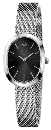  Shop Authentic Calvin Klein Incentive Black Dial Silver Mesh Bracelet Watch for Women - K3P23121 - Luxxuri