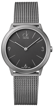  Shop Authentic Calvin Klein Minimal Grey Dial Silver Mesh Bracelet Watch for Men - K3M52154 - Luxxuri