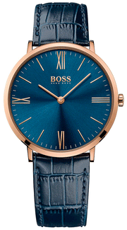  Shop Authentic Hugo Boss Jackson Blue Dial Black Leather Strap Watch for Men - 1513371 - Luxxuri