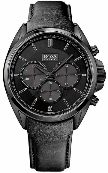  Shop Authentic Hugo Boss Driver Chronograph Black Dial Black Leather Strap Watch For Men - HB1513061 - Luxxuri
