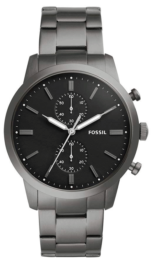  Shop Authentic Fossil Townsman Chronograph Black Dial Silver Steel Strap Watch for Men - FS5349 - Luxxuri