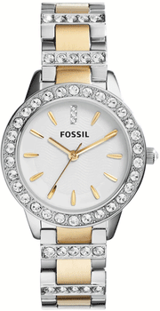  Shop Authentic Fossil Jesse Crystals White Dial Two Tone Steel Strap Watch for Women - ES2409 - Luxxuri