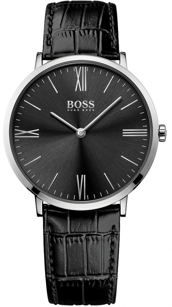  Shop Authentic Hugo Boss Jackson Black Dial Black Leather Strap Watch for Men - 1513369 - Luxxuri