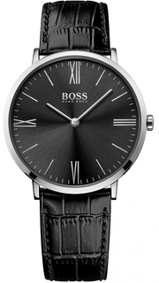  Shop Authentic Hugo Boss Jackson Black Dial Black Leather Strap Watch for Men - 1513369 - Luxxuri