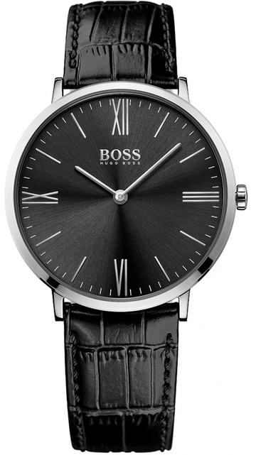  Shop Authentic Hugo Boss Jackson Black Dial Black Leather Strap Watch for Men - 1513369 - Luxxuri