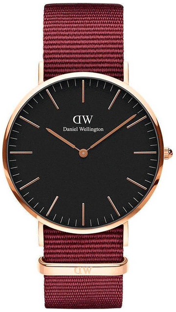  Shop Authentic Daniel Wellington Classic Roselyn Black Dial Maroon Nylon Strap Watch For Women - DW00100269 - Luxxuri