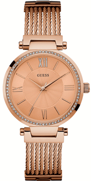  Shop Authentic Guess Soho Rose Gold Dial Stainless Steel Watch For Women - W0638L4 - Luxxuri